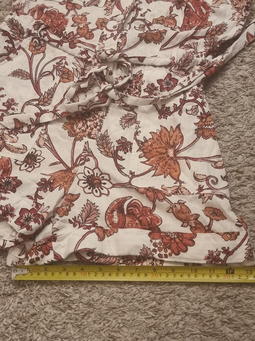 Rachel Zoe Cream Romper with Rust Floral Print - Picture 14 of 16